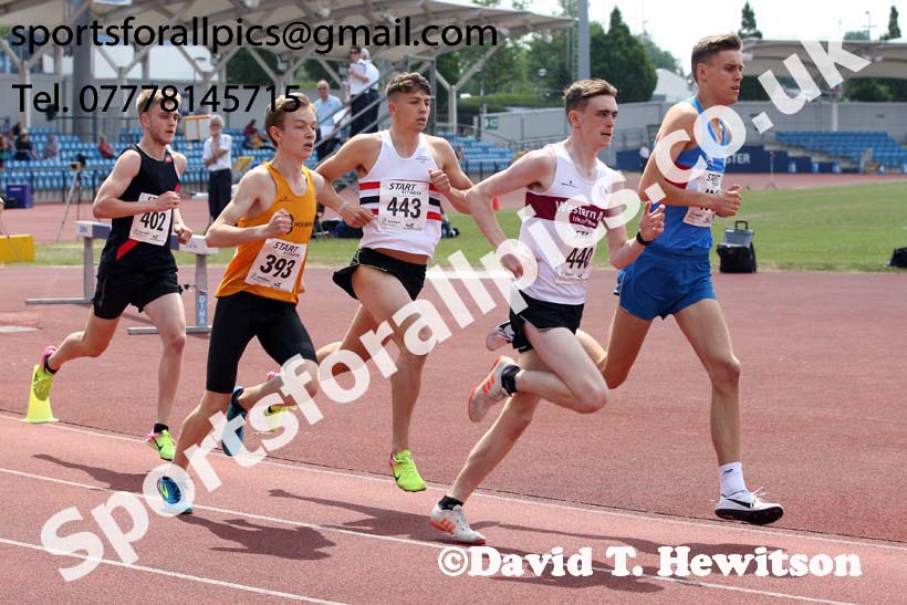 Mens under-20s 800 metres, Northern Senior and Under-20s Champs., Sports City, Manchester. Photo: David T. Hewitson/Sports for All Pics